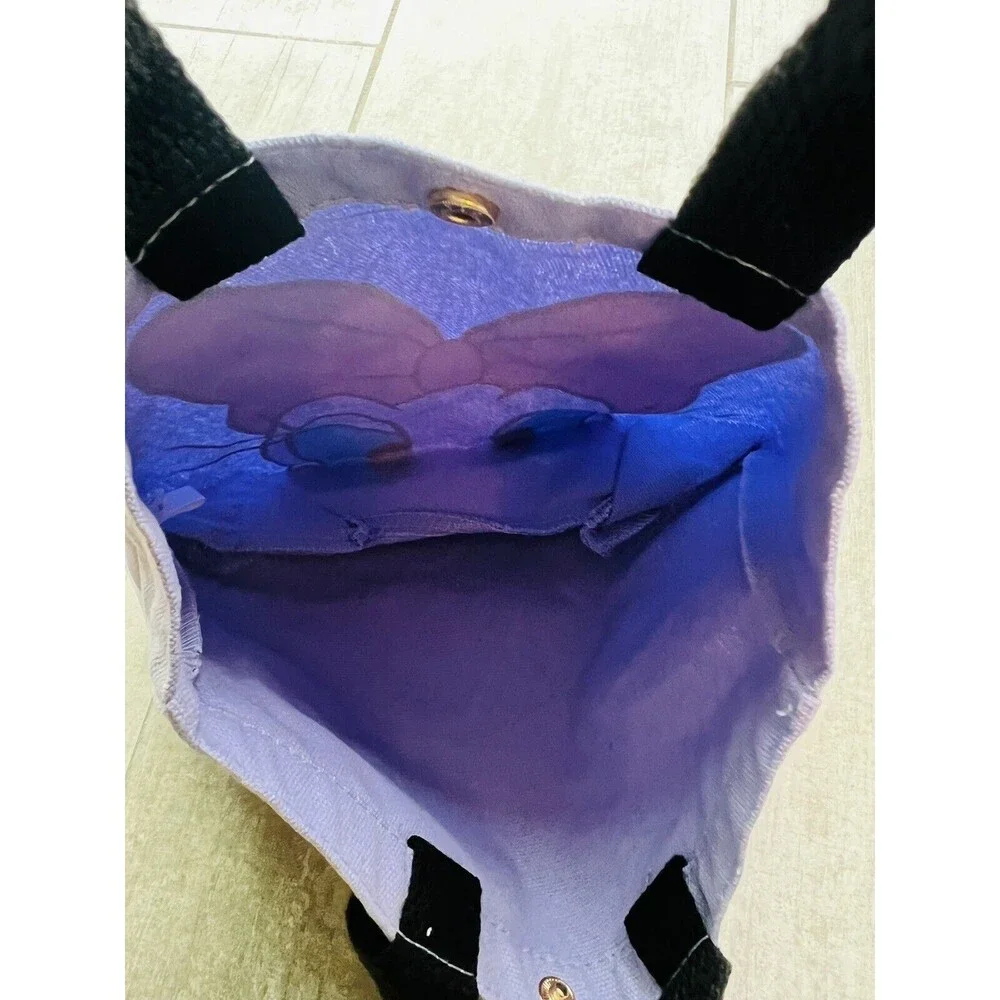 DAISY DUCK Disney Mickey Mouse Purple Snap Lunch Tote Bag Canvas Reuseable NEW
